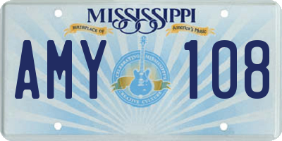 MS license plate AMY108