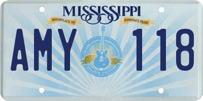 MS license plate AMY118