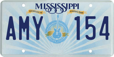 MS license plate AMY154