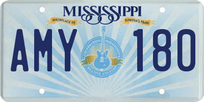 MS license plate AMY180