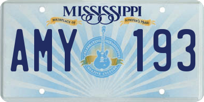 MS license plate AMY193