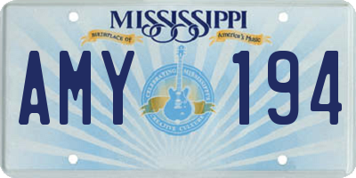 MS license plate AMY194