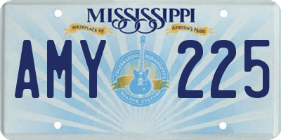 MS license plate AMY225