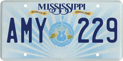 MS license plate AMY229