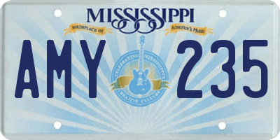 MS license plate AMY235