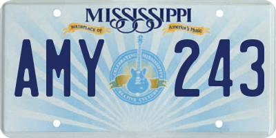 MS license plate AMY243