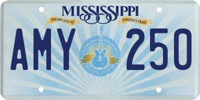 MS license plate AMY250