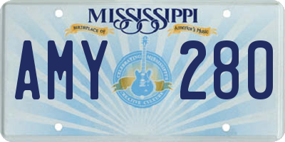 MS license plate AMY280