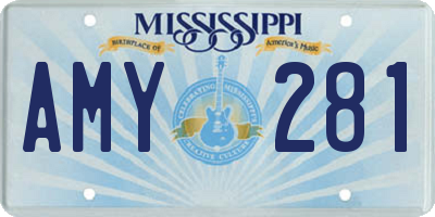 MS license plate AMY281