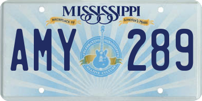 MS license plate AMY289