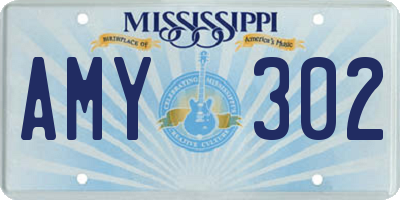 MS license plate AMY302
