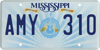 MS license plate AMY310