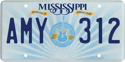MS license plate AMY312