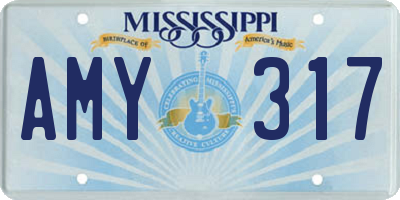 MS license plate AMY317