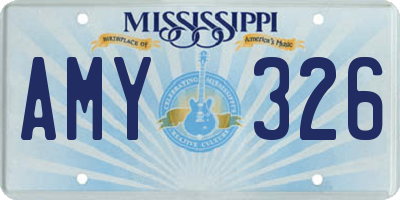 MS license plate AMY326