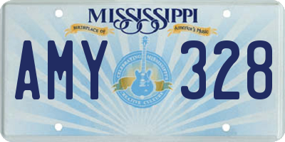 MS license plate AMY328