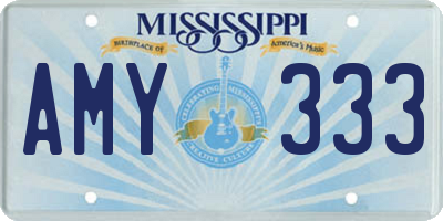 MS license plate AMY333