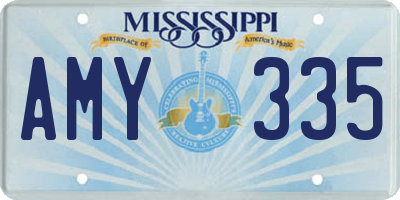 MS license plate AMY335