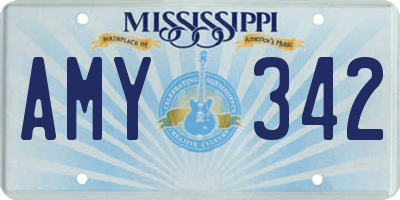 MS license plate AMY342