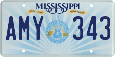 MS license plate AMY343