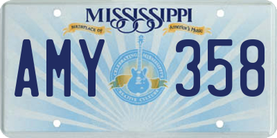 MS license plate AMY358