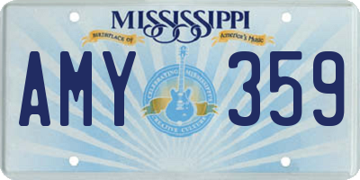 MS license plate AMY359