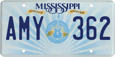 MS license plate AMY362
