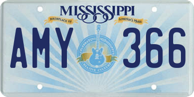 MS license plate AMY366
