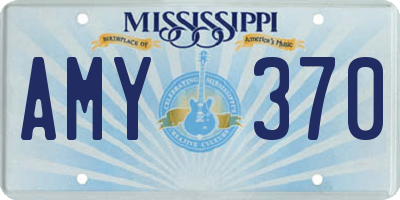 MS license plate AMY370