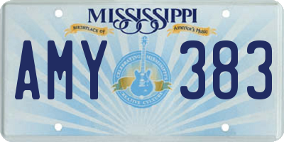 MS license plate AMY383