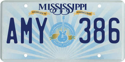 MS license plate AMY386