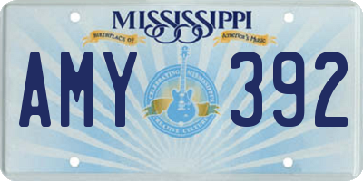 MS license plate AMY392