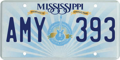 MS license plate AMY393