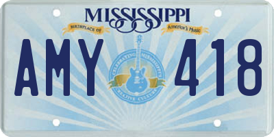 MS license plate AMY418