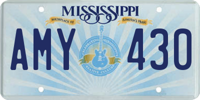 MS license plate AMY430