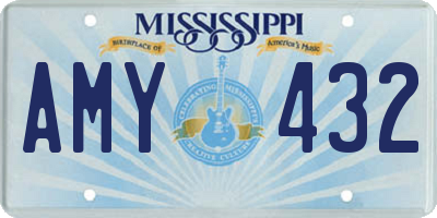 MS license plate AMY432