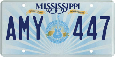 MS license plate AMY447
