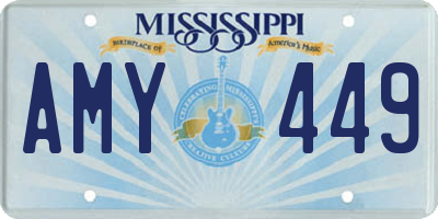 MS license plate AMY449