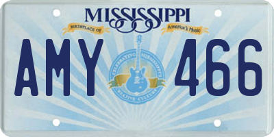 MS license plate AMY466
