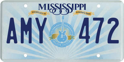 MS license plate AMY472