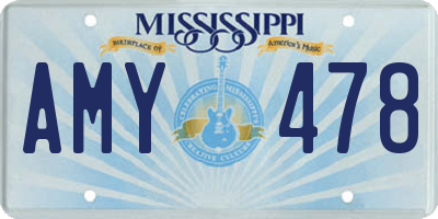 MS license plate AMY478