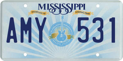 MS license plate AMY531