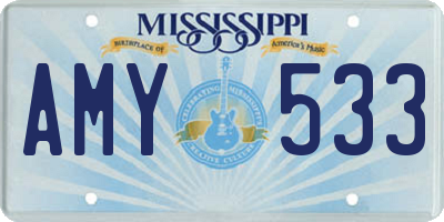 MS license plate AMY533