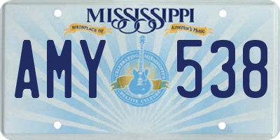 MS license plate AMY538