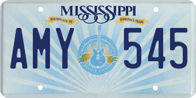 MS license plate AMY545