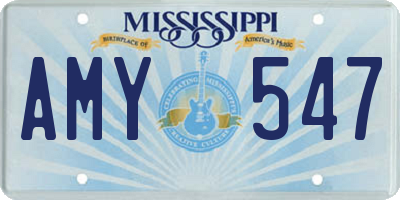 MS license plate AMY547