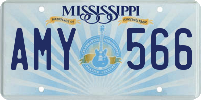 MS license plate AMY566