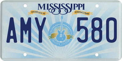 MS license plate AMY580
