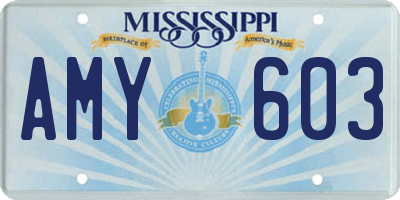 MS license plate AMY603