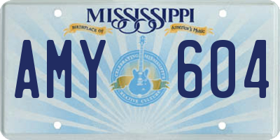 MS license plate AMY604